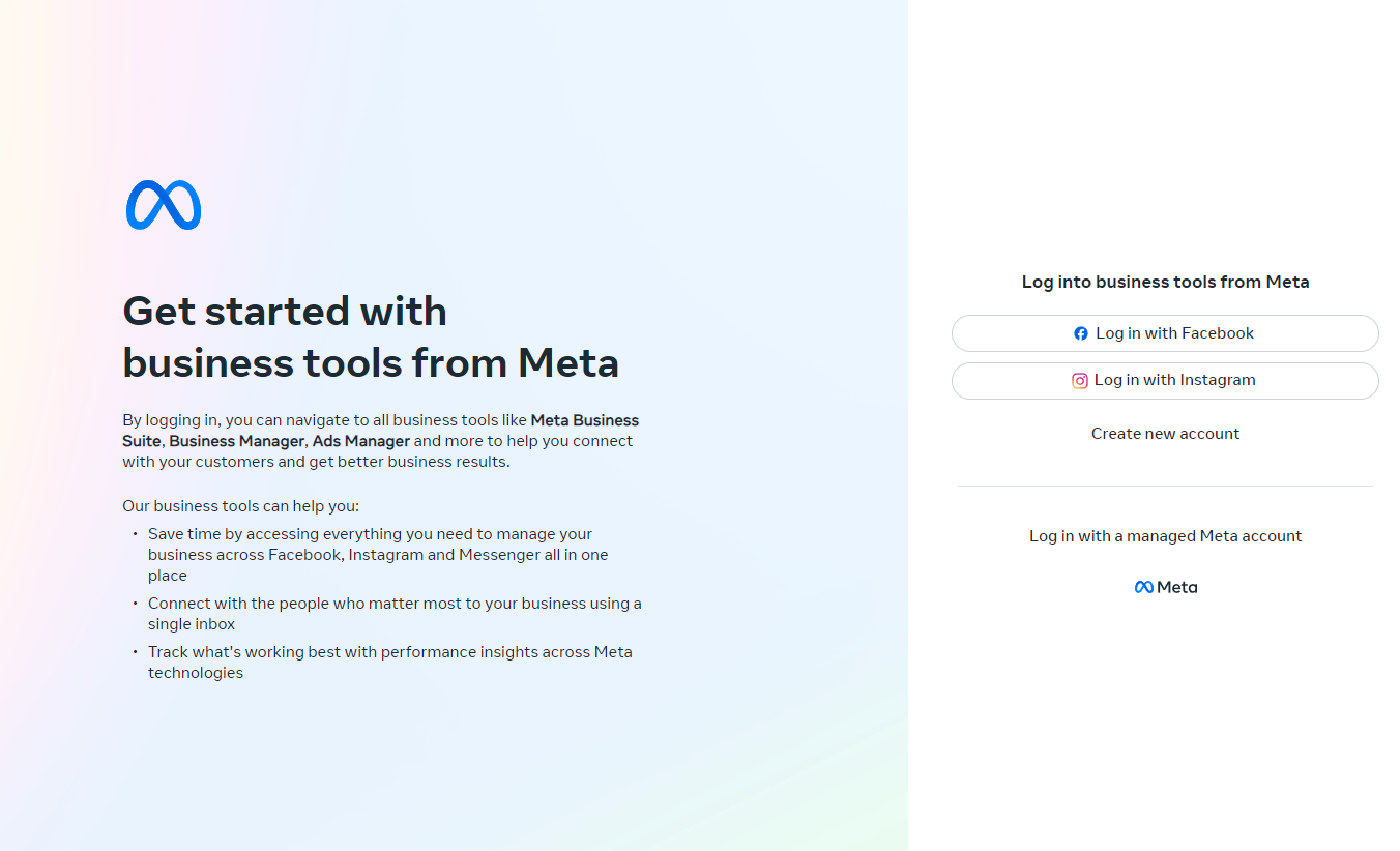 Log into your Business Manager account